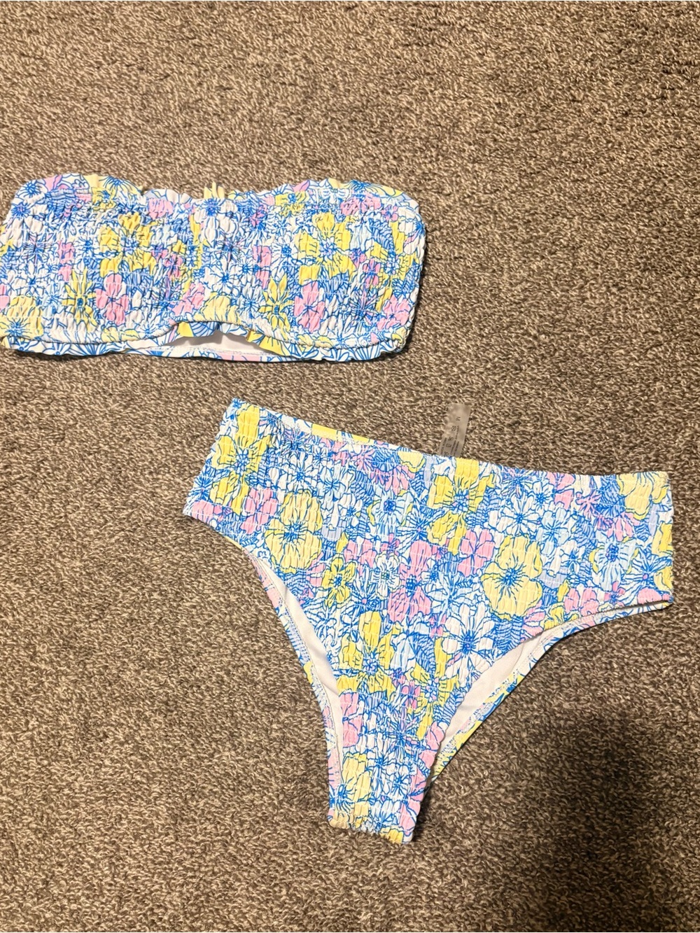 Strapless Floral Bikini size medium